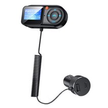자동차 배터리 램프jajabor fm modulator aux 오디오 mp3 플레이어 usb type c pd 고속 충전 자동차 충전기 핸즈프리 블루투스 5.0 car kit, 협력사, 검은 색