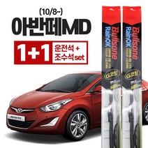 아반떼MD(10/8~) 불스원 레인 ok 와이퍼 g코팅 650mm+350mm, 불스원 레인ok 와이퍼 G코팅, 아반떼MD(10/8~) 운+조세트