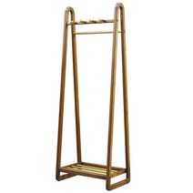 스탠드 옷걸이 튼튼한 침실 일본풍 의류매장 수납장, 행거 월넛 바퀴포함(59cm)