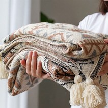 보헤미안 에스닉 테슬 블랭킷 담요 차박 캠핑 소파 커버 러그 감성 인테리어