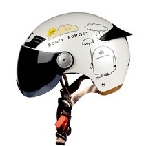 여성용 헬멧 오토바이 전기 자동차 안전 초경량 바이크, 블랙미러