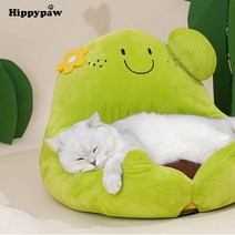 고양이침대고양이를위한 애플 모양 럭셔리 침대 부드러운 귀여운 제기 동물 강아지 Cuddler 하우스 과일 새, 02 green_02 L