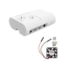 라즈베리 파이 4 케이스 냉각 팬 히트 싱크 알루미늄 방열판, white with fan