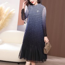 맘마롱 엄마옷 봄 여름 꽃무늬 엘레강스 마담 하이넥 퀄팅 원피스 40 50대 중년의류
