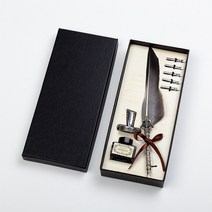 볼펜 깃펜 깃털펜 딥펜 해리포터 캘리그라피 만년필, 1-깃펜-그레이