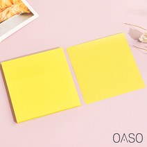 오아소 투명 방수 점착식 접착 메모지 컬러 포스트잇 M 5개 + L 5개 500매, 노랑
