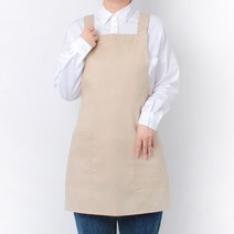 라미아스텔라 생활 방수 H형 카페 바리스타 앞치마 S, 베이지