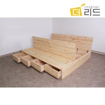 컬리지 편백나무 수납형 침대프레임Q, 단품