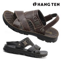 헬스맘 가볍고 발편한 쿠션 소가죽 남자 샌들 겸용 슬리퍼