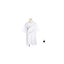 [네오쿠비카] 빅사이즈 골드 문자 옆트임 반팔티 NB469