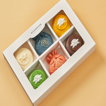 명절 추석 전통문양 수제 비누 세트 단체 선물, 6구)보라