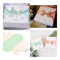 리본 정사각 선물케이스 그린 선물케이스 답례떡포장상자, 핑크