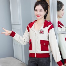 여성 야구점퍼 베이스볼 자켓 봄 얇은 코듀이 재킷 봄과 가 후드 캐주얼 플러스 벨