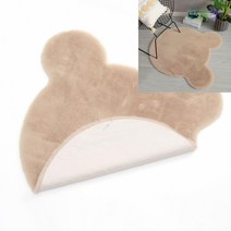 위아리턴 헬로베어 장모 러그(80CM) (브라운) 원룸러그 침대밑러그 반평러그