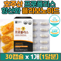 브라질 수용성 프로폴리스 스프레이 30ml & 호주산 프로폴리스 항산화 플라보노이드 17mg 식물성 30캡슐, 호주산프로폴리스30캡슐 x1개