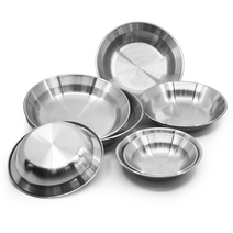 캠핑용 샐러드볼 캠핑접시 스텐접시 소스접시 27종 무광, 5호 (197mmX39mm), 1개