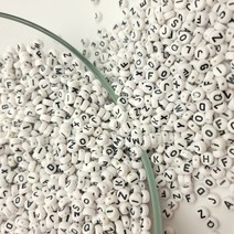 검정 원형 알파벳 비즈 6mm (100ml) 팔찌 반지