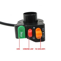 3 in1 오토바이 스치 전기 자전거 스쿠터 ATV 쿼드 라이트 턴 신호 호른 ON/OFF 버튼 22mm 직경 핸들 바 AC