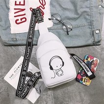 여자벨트백 미니슬링백 어깨 가슴 가방 허리 팩 크로스 바디 벨트 파우치 핸드백 캥거루 바나노 사이, 04 Music White