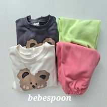 C 곰돌이배색세트 챠콜 크림 M-JL호 국내 아동복 아기옷 여아 남아