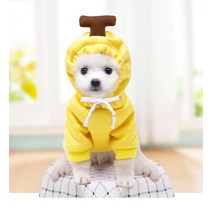 강아지 겨울 옷 티셔츠 애견의류 후드티 기본 스웨터 코트 귀여운 개구리 모양 따뜻한 재킷 고양이 추운 날씨 외투 개 할로윈, 24.바나나 - XXL