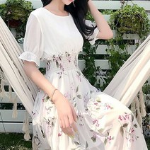 투피스느낌 쉬폰소재 허리밴딩 편안한착용감 원피스
