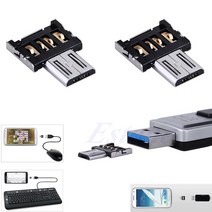 미니 마이크로 USB 남성 대 USB 암컷 OTG 어댑터 컨버터 용 안드로이드 태블릿 폰, 검은색