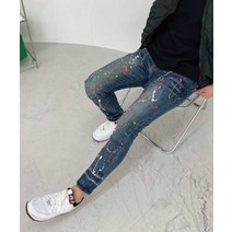 [청바지]진청페인팅청바지