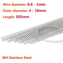 스프링 길이 305mm Y 형 압축 긴 압력 와이어 직경 0.6 0.7 0.8 1mm 304 스테인레스 스틸 사용자 정의 가능 2 개, 2개, [05] 0.6x10x305mm
