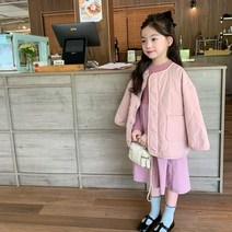 퀼팅점퍼 아동 주머니 누빔패딩 블루