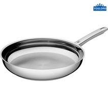 WMF 전문가용 독일 명품 후라이팬 프라이팬 스테인리스 스틸 24cm 인덕션 스테인리스 스틸 팬 무코팅 크로마간 스테인리스 스틸 오븐 사용 가능, 24 cm