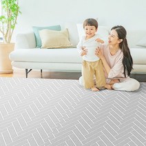 고급 아기방 층간소음매트 놀이방 거실 어린이집 매트 단열보온, 헤링본화이트-논슬립매트-마블1M