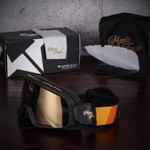 스포츠 레트로 할리 오토바이 바이크 마스크 고글 타고 방풍 오프 로드 랠리 동일, 삼색(라이트 골드 렌즈)