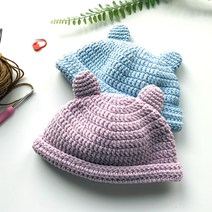 아기곰 신생아 뜨개 모자 DIY 키트 패키지, 794나뭇잎초록