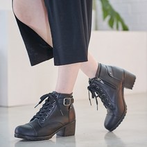 국내 제작 발 편한 여성 키높이 통굽 지퍼 버클 워커 부츠