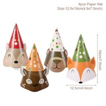 구성 생일 현수막 와일드 원 정글 사파리 장식 샤워 1 년 첫 번째 용품, [37] Hats