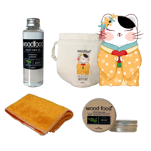 우드푸드 원목 목재 나무 도마 가구 관리 미니 키트(히노키 오일 + 미니왁스 향 7종 택1 + 대나무섬유천 1장 + 고양이파우치 4종 택1), 히노키왁스+히노키오일(25,000원), 3
