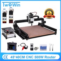 트리머 라우터 목재라우터 무선라우터 전기라우터 4540 3 축 CNC 우드 라우터 500W 커터 레이저 조각기 PCB 밀링 절단 금속 아크릴 DIY 드릴링 타각기, 2.Without laser - Touch screen