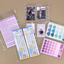 [은스] A5 6공 스티커바인더 커버 / 속지 스티커보관파일 다꾸스티커 보관 인스 씰스티커 포카바인더 티켓북 커버, 속지 세로2포켓 (양면10매)