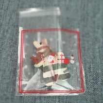 크리스마스 접착비닐포장지 opp선물포장지 100매 선물포장 초콜릿 사탕 마카롱 opp봉투, 1세트, 3번 크리스마스 선물 opp접착포장비닐 100매