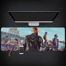 Grand Theft Auto 마우스 패드 GTA5 마우스 패드 대형 컴퓨터 게임 노트북 키보드 마우스 장패드 책상 패드 pc 게임 모바일 게임 캐릭터 마우스패드, 10_300x800mm | 3mm