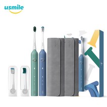 치면착색제 교정용왁스 치과용 고리 유아 아기치실 usmile y1s 음파 전동 칫솔 충전식 방수 자동 칫솔 교체 헤드 스마트 타이머 성인용, 녹색과 파란색