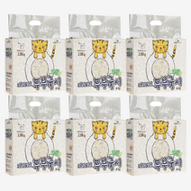 네꼬모리 응고형 두부국시 극세입자 고양이 모래 무향, 2.8kg, 6개