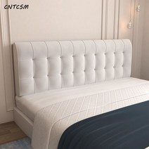 CNTCSM 침대 옆 쿠션 다다미 침대 머리판 소프트백 침대 커버 모던 심플 ins 더블 대 등받이 패드 탈부착 가능, 플란넬-구스다운화이트(세로줄)⛏️거길⛏️, 길이 90 높이 60 두께 6cm [침대머리 없음]