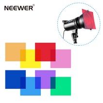 Neewer 컬러 필터 30x30cm 젤 투명 색상 보정 라이팅 필름 플라스틱 시트 플래시 조명용 8 색, 8 pcs 젤 필터 투명