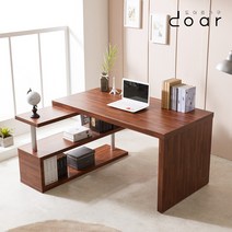 도아르 1400 인테리어 디자인 서재 넓은 코너 책상, 720 낮은책장 + 1400 상판, 오크