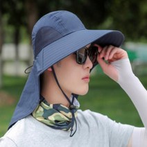 [씨에스비엠] 뒷목까지 가려주는 넓은 골프용 챙모자, 카키