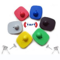 도난방지라벨 도난방지텍50 개/몫 8.2MHz 무선 주파수 EAS 도난 방지 버클 미니 스퀘어 하드 태그 16mm 손, 한개옵션0