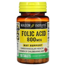 Mason Natural (메이슨 내추럴) 엽산 800mcg 옵션확인필수, 400 mcg