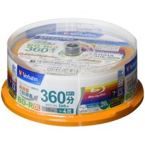 Verbatim Japan 구두 바이 베이 텀 1 시간 녹음 블루 레이 디스크 BD-R DL 50GB 20 조각 흰색 프린터 싱글 사이드 2 레이어 1-4X 속도 VBR260YP20SV1, 상품명참조